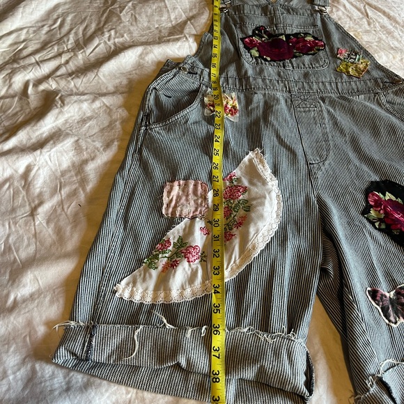 Floral Patchwork Upcycled Jean Jumpsuit - Picture 9 of 10